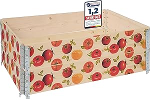 Garronda Cadre Potager en Bois imprimé 120x80x20 cm – Bac de Jardin pour Plantes, Fleurs, Fruits et légumes, Caisse de Rangement en Bois avec Motif décoratif GD-0075 (Tomate, 2 pcs)