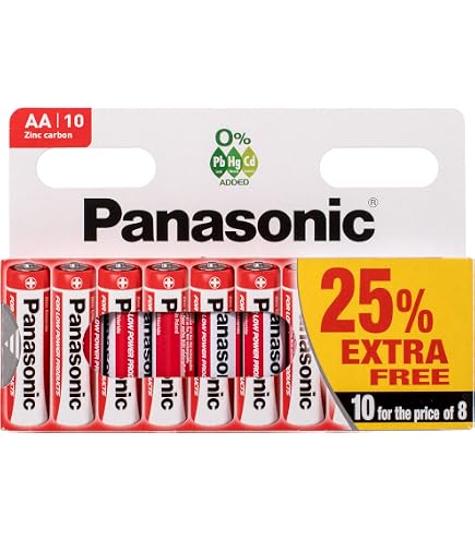 Lot De 8 Piles R6 AA Carbone-zinc 1,5V - Pour Télécommandes, Jouets Et Appareils électroniques Basse Consommation