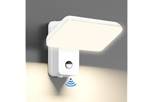 brightower 24W Außenwandleuchte Außenlampe mit Bewegungsmelder,IP65 LED Wandleuchte Außen Aluminium mit Schwenkbar LED Panel,Warmweiß 3000K Außenleuchte für Garten Terrasse (Weiß)