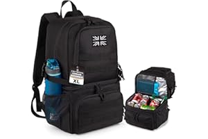 BUNNYCHIC Tactical Double Deck Cooler Backpack for Men,Large Lunch Backpack With 2 Compartment,Soft Cooler Bag