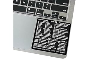 SYNERLOGIC (M/Intel) Mac OS Keyboard Shortcut Sticker - No-Residue Vinyl, Compatible with 13"-16" Macbook Air/Pro iMac Mac Mini (Black)