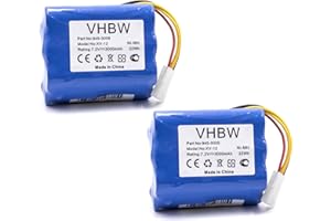 vhbw 2X Batería Compatible con Neato XV Essential, Signature Pro, XV-11, XV-12, XV-15, XV-21, XV-25, XV-14 aspiradora (3000 mAh, 7,2 V, NiMH)