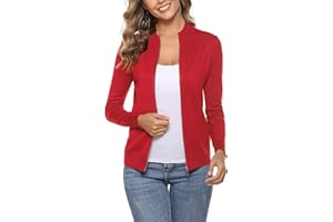 Aottori Cardigan Donna con Zip Maglione Cerniera Leggero Giacca in Maglia Elegante Golfino a Maniche Lunghe Pullover Aperta Casual per Primavera Autunno Invernale
