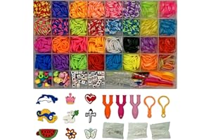 OpenParcel Store Loom Bands 32 Colors, DIY 2500+ Loom Band Kit with S-Clips to Make Gifts for Christmas, Birthday or Any Event