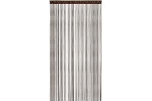 Victoria M. Leonora Rideau De Porte À Fils, Anti-Insectes, avec Tunnel Coulissant, Lavable, Raccourcissable, 100 x 245 cm, Marron