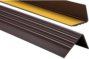 PROFIPVC Profilo per bordi scale - Profilo angolare in PVC autoadesivo 50mm x 40mm, Paraspigolo - Strisce antiscivolo per gradini, 110cm, Marrone scuro