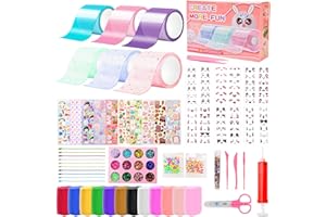 YAOZUP Nano Tape Bubbles Set,65 PCS Nano Cinta Bubble,Burbujas de Cinta Nano con Pegatinas de Lentejuelas, Adhesiva de Burbujas Soplable,Juguetes DIY Craft Kit para Juguetes Infantiles Fiesta Regalos
