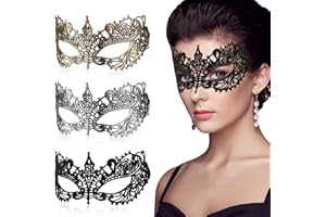 Chalyna 3 Pieces Masquerade Masks Lace Eye Mask Lady Girl Face Venetian Lace Mask for Ball Party Venetian Masquerade Costume Halloween Masquerade Party