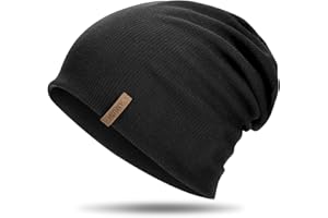HAMUNI Berretto da donna Slouch, berretto da uomo, elastico, morbido, comodo, in jersey, classico, alla moda, perfetto per primavera, autunno e inverno