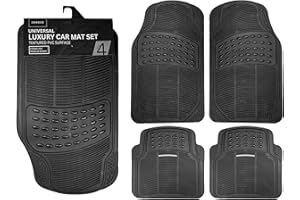 ZANGCO 4-Piece Heavy-Duty Rubber Car Mats - All-Weather Protection, Non-Slip Backing, Custom Fit, Easy to Clean - Perfect for Cars, Trucks, and SUVs