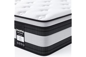 Inofia Materac H3/H4 140 × 200 28 cm-7-strefowy materac sprężynowy, materac kieszeniowy, certyfikat Öko-Tex, materac kieszeniowy z certyfikatem Öko-Tex, 100 nocy spanie próbne