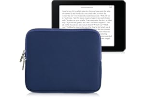 kwmobile Neoprene e-Reader Pouch Size 6,8-7" eReader - Universal eBook Sleeve Case with Zipper - Dark Blue