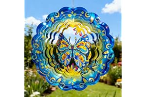GIGALUMI Windspiele Garten, Schmetterlings Garten Ornamente, Farbenfrohes 3D Windspiele für Draußen Hängend, Einzigartige Mama, Frauen, Garten Dekoration for Hof,Terrasse
