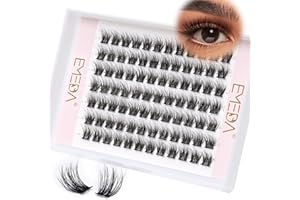 ‎EMEDA Puszyste kępki rzęs 3D, EMEDA Indywidualne przedłużanie rzęs Wispy Cluster 8mm DIY Cluster Lashes Kępki rzęs z efektem 3D (33-8mm)