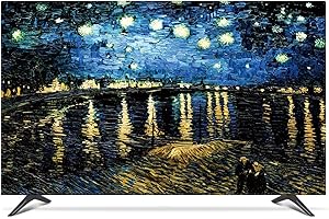 NAKAN Universale Copertura TV Antipolvere 22-80 Pollici Pellicola Salvaschermo per Stampa Artistica Liscia in Tessuto di Poliestere per Televisori al Plasma LED LCD(Color:Notte,Size:55in)