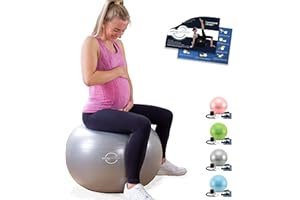 ‎VITALWORXX VITALWORXX Gymnastikball für Schwangere, extrem stabil, Sitzball Yogaball Pezziball mit Pumpe, mit Übungen für Schwangerschaft, Geburt, Gesundheit,