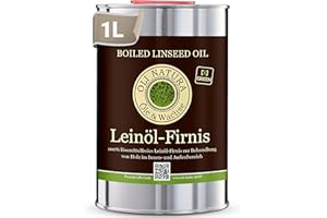 OLI NATURA ÖLE & WACHSE OLI-NATURA Leinöl-Firnis, biologischer Holzschutz, lebensmittelecht-zertifiziert, 1L, farblos - natur