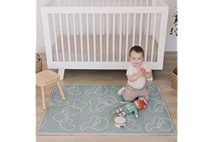 Bubba Bear Babymatte Kindermatte Baby Spielmatte 180x200x1cm, Wendefähige und ungiftige Dicke Faltbare wasserdichte Schaumstoff Kinderteppich, Krabbelmatte Spiel-Teppich (90 x 120 cm, Salbei)