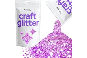 Hemway Craft Glitter - Super Chunky 1/8" 0,125" (3mm) - Glitter per Arte e Mestieri Bicchieri di carta di vetro Decorazioni fai da te Progetti - 100g - Lavanda