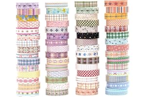 Songdao 60 rollos Washi Tape Set, Artes Cinta Adhesivo Decorativo Patrones básicos Masking Tapes para Artes, Bullet Journal, Scrapbooking, Bricolaje