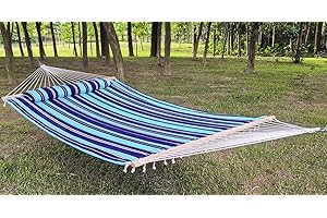 GOCAN Hamaca doble con tela acolchada y barras separadoras, más larga y resistente, hamacas de calidad para patio interior y exterior