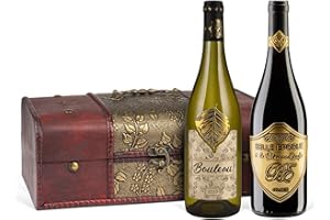 ‎PRIME PRESENTS Belle Epoque & Bouleau - 2er Wein-Set in Antik-Style Holzkiste (2 x 0,75 l)