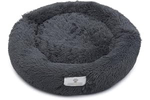 pfoten&nasen® Wolke 7 Dog Bed XL [Dark Grey, 105 cm] - Donut Cushion for Large Dogs - Washable & Fluffy with Removable Cover