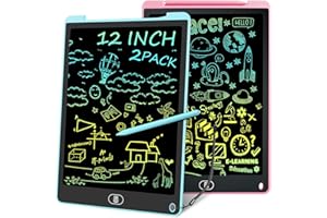 Electight 12 Inch 2 Pack LCD Drawing Tablet Kids Colorful Writing Pad, Writing Boards, Reusable Drawing Board Toddler Preschool Educational Toys Gifts for Kids 2 3 4 5 6 7 Year Old Boys Girls