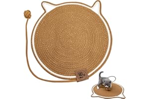XYUAYAMZ Tapis Griffoir Chat Grattoir Gratoir - Planche à Gratter pour Cat avec Boule Graffer Griffer en Forme d'oreille de Chats Coussins Griffes Chaton,Protection Contre Les Griffe Accessoires DiamèTre 43cm