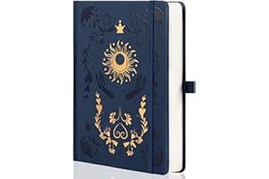 MGGAO Carnet ligné pour homme et femme, journal d'écriture A5 esthétique, carnet ligné pour le travail, les voyages, l'école, 318 pages numérotées, 14,7 x 21,3 cm