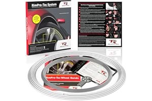TR RIMPRO-TEC Rimpro-Tec Wheel Bands - Rim Protector for Car Wheels and Light Trucks - Protection and Style - Wheel Curb Protectors - White Track/silver Pinstripe Fit from a 12” to 22” Set of Wheels
