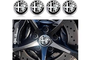 HENGYUESHANG 4 tapacubos de 60 mm para tapacubos de coche, compatibles con Alfa Romeo Giulia Stelvio Giulietta 159 147 156 166 GT Tonale (negro)