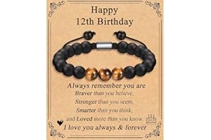 TEVOP 21st 30th 40th 50th 60th 70th Birthday Gifts for Men, Tiger Eye Stone Bracelet Birthday Presents for Him Grandad Dad Son Brother Grandson Friend, Perfect Mens Birthday Gift Ideas