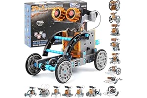 LGMCF STEM 29-in-1 Solar Robot Toys Educational Science Kit for Kids DIY Building Toy Engineering Experiment kits 205 Pcs Solar & Cell Powered Dual Drive Motor Gifts for Age 8-12 Year Old Boys Girls
