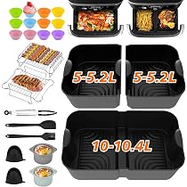 Ninipie Carta Forno per Friggitrice ad Aria, 225 Pezzi Vaschette, Antiaderente Carta per Friggitrice ad Aria for Cosor 10L, Carta per Friggitrice ad Aria per Ninja Flex Drawer AF500EU 10,4/ Cecotec 9L