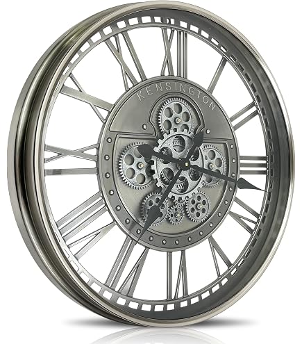 Techno Line WT1615 – Orologio Da Parete XXL 60 Cm – Nero, Numeri Romani, Design Vintage Industriale – Silenzioso - 3