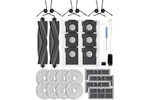 Yivy 28 Piezas Accesorios para Dreame X40 Ultra Robot Aspiradora Pieza de Repuesto, 2 Cepillo Principal, 4 Filtros HEPA Filtro de Carbón Activado, 6 Cepillos Laterales, 6 Bolsas de Polvo