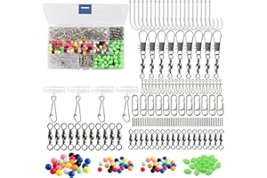 Alwonder 516/521pcs Sea Fishing Rigs Making Kit Swivel Snaps Set in Box Include Fishing Swivels, Clips, Luminous Beads, Crimps, Slides Hooks and other Terminal Tackle for Saltwater Freshwater