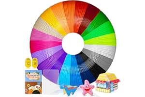 ‎AFXXE AFXXE 3D Stift filament PCL, 20 Farben, je 10m- 3D Pen Filament 1.75mm mit Vorlagen Buch Set für Kinder & Erwachsene, Filapen Nachfüllung mit Schablonen für ODRVM, Tecboss, Lovebay, 3D Stift Zubehör
