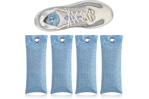 MARJORAMY Geruchsentferner Schuhe,4 Stück Schuhdeo,Schuh-Geruchsentferner,Bambus Aktivkohle Geruchsentferners,Für Fußgeruch Durch Schweißfüße,Beseitigung Von Gerüchen,4x75g