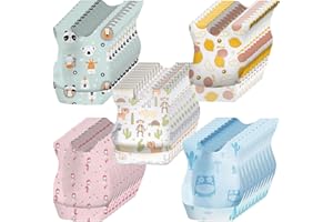 KAMHBE Disposable Bibs 50 Pcs Baby Bibs Waterproof Travel Feeding Bibs with Food Catcher Pocket Portable for Boys Girls Home Outdoor Use Individual Packaged