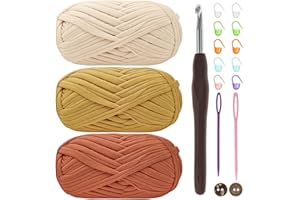 RENYIZ Lot de 3 pelotes de fil épais pour tricot et crochet de 6 mm pour crochet, sac, couverture, panier, projets de bricolage