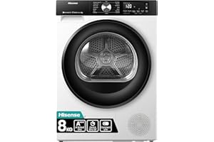 Hisense 3S WiFi Series DH3S802BW3 60cm Freestanding 8KG Heatpump Front Load Tumble Dryer - 16 Programmes - Auto dry- Steam Refresh - Allergy Care - White A+++ Rated