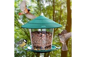 SANOTO Mangeoire Oiseaux Exterieur Suspendue,Maison Oiseaux Exterieur Mangeoires pour Oiseaux du Jardin Balcon résistant aux intempéries Mangeoires pour Oiseaux Sauvages