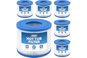 ZENO Hot Tub Filter 6 Pack | Spa Filters for Hot Tub | Replacement Filters for Lazy Spa | Water Filter Cartridges Compatible For Lay-Z-Spa, SaluSpa 90352E, Intex Type VI, Bestway
