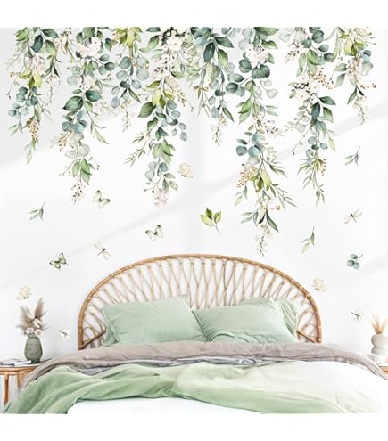 wondever Adesivi Murali Fiori Rami Grande Sticker da Muro Fiore Viola Vite Appes