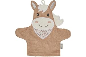 Sterntaler Waschhandschuhe Pferd Sunny - Frottee Babywaschhandschuh aus saugfähiger, weicher Baumwolle, sorgt für Spaß beim Baden und Duschen - Baby und Kinder Waschlappen, lichtbeige