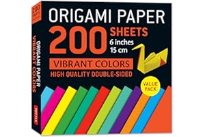 Origami Paper 200 Sheets Vibrant Colors 6 15 Cm: Double-sided Origami Sheets Printed With 12 Different Patterns (Instructions for 5 Projects Included)