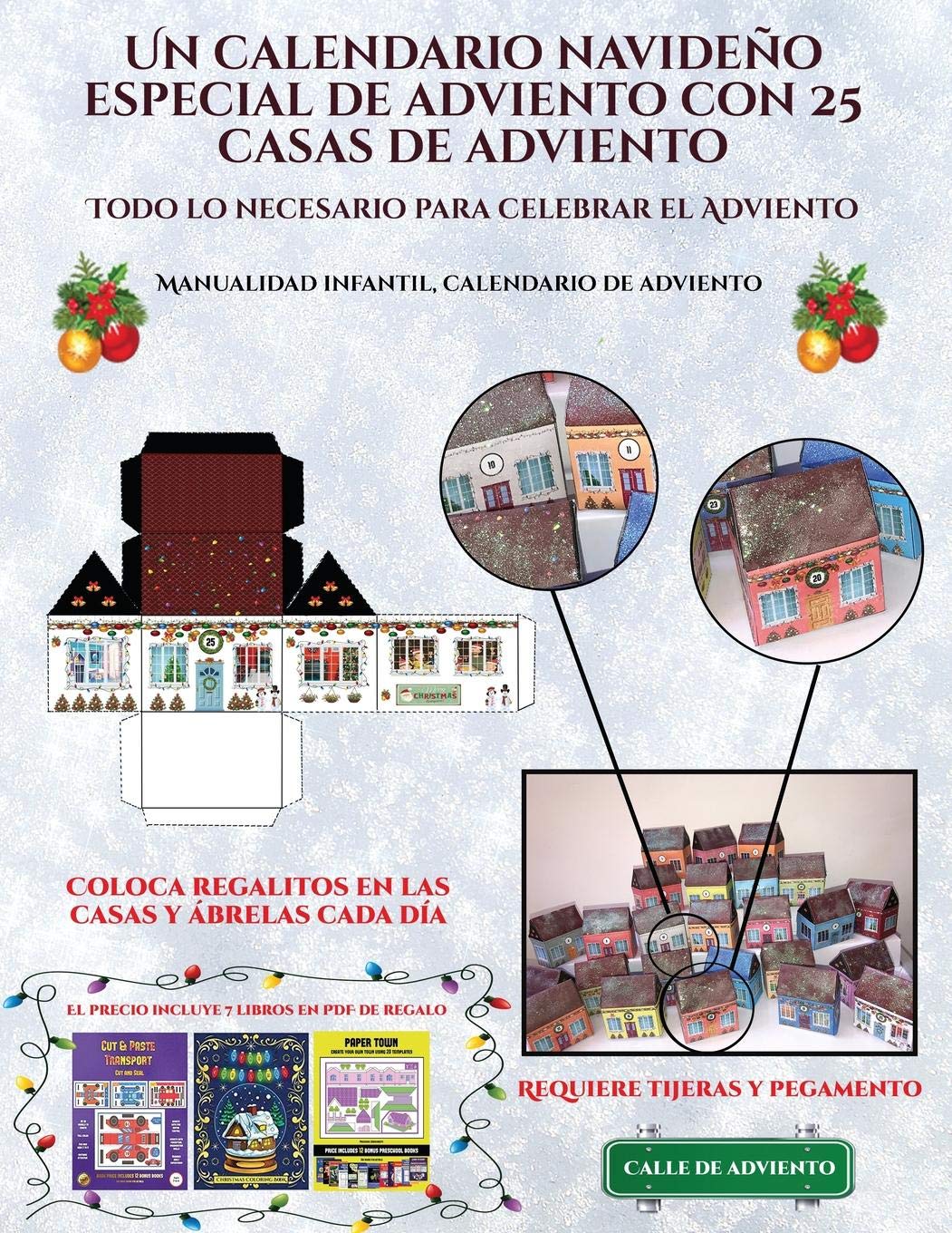 Manualidad infantil, calendario de adviento : Un calendario de adviento navideño ... 25 casas recortables que puedes decorar