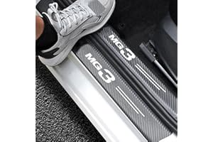 RIDGOEL 4Pcs Car Door Sill Protectors for MG 3, Carbon Fiber Threshold Scuff Plate Car kick Plate Styling Sticker Automobile Welcome Pedal Decor Accessories
